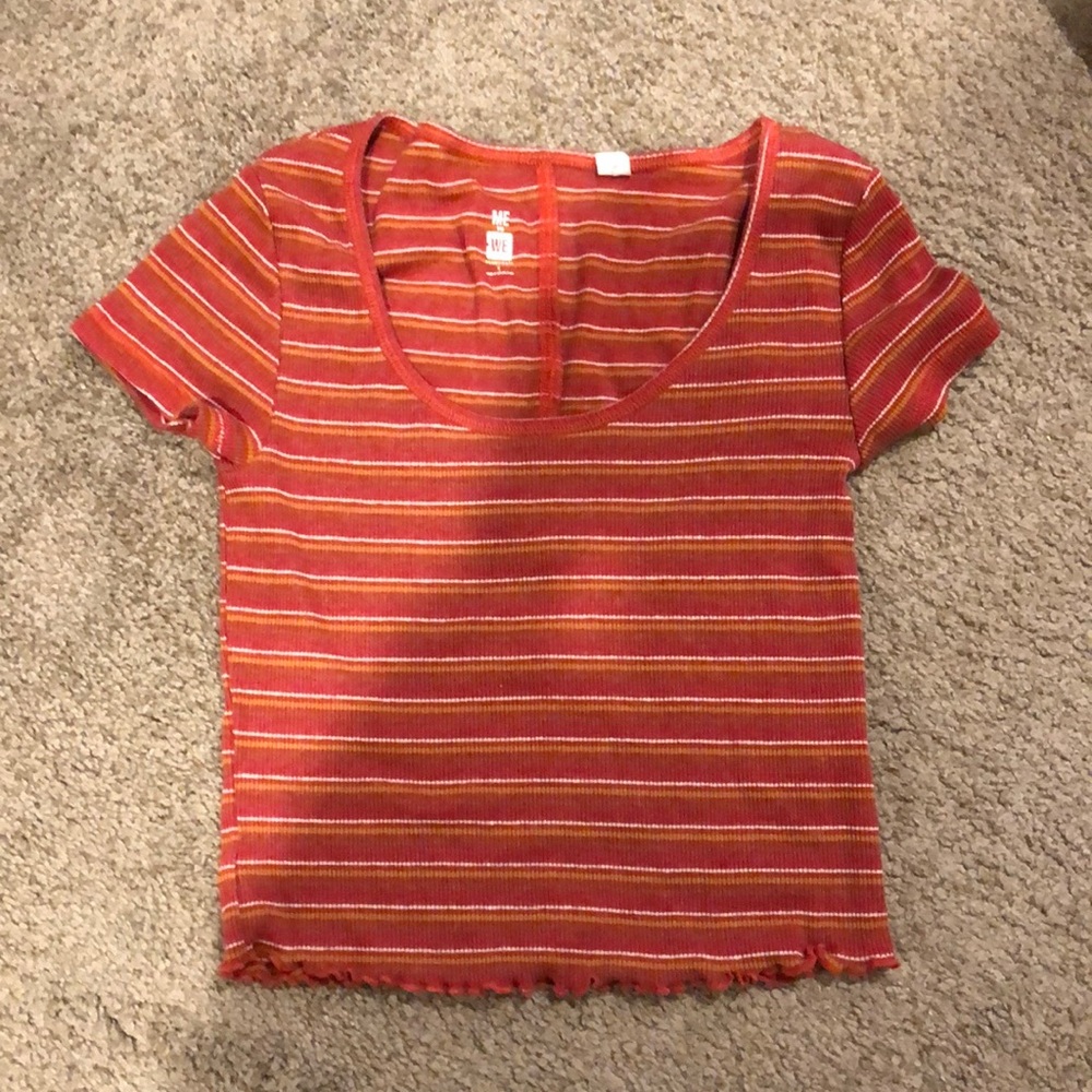 Pacsun burnt orange striped crop top